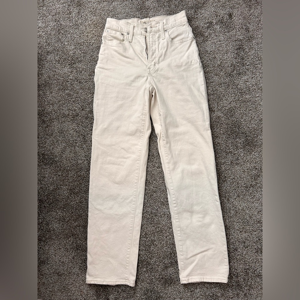 Madewell Perfect Vintage Straight Jeans cream white color | Size 23 | 2022